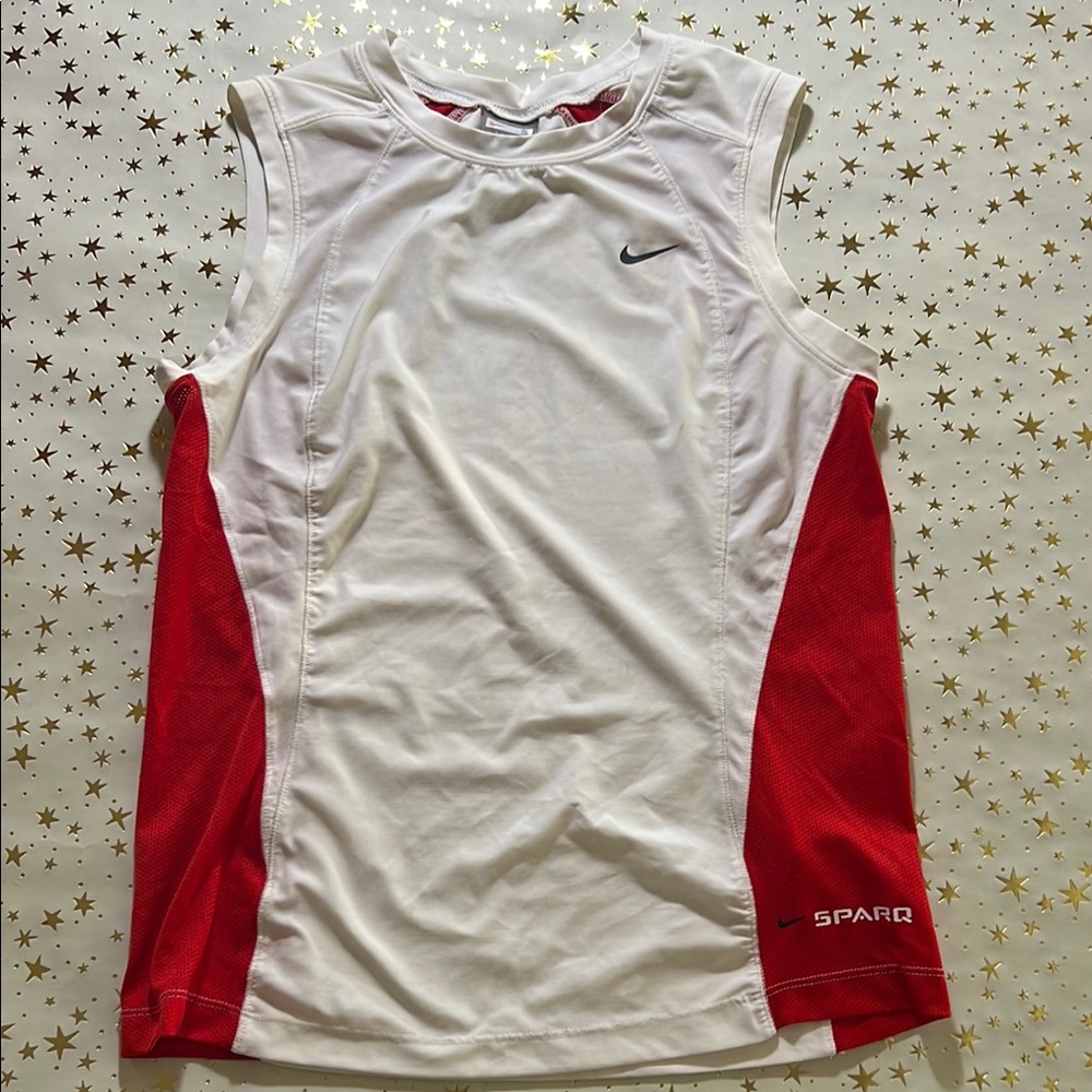 Nike White Muscle Tee Sleeveless Athletic Top